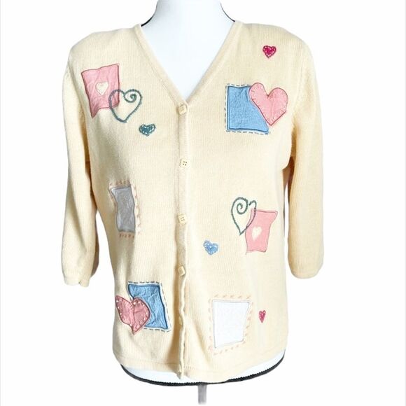 Christopher & Banks Hand Embroidered Cardigan sz M - Picture 1 of 10